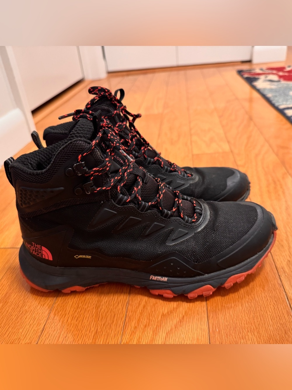The North Face Women Black/Red Waterproof Hiking Boots